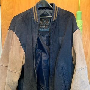 Two tone bomber jacket beige and blue